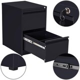 thumbnail of m-office Archivador Metálico Negro de Oficina con 2 Cajones y Cerradura para Carpetas A4 y Folios, Mueble Cajonera de 62 x 46 x 72 cm (1 und)