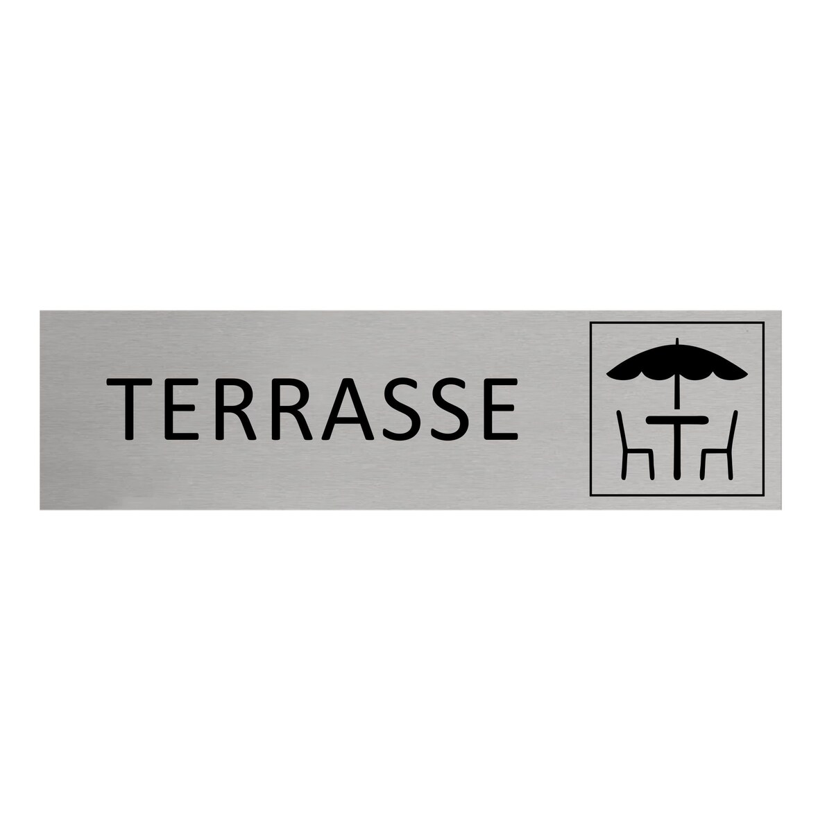 CombiCraft Aluminium Türschild Terrasse 165x45mm mit 3M-Tape zur Befestigung, einfache Kennzeichnung von Räumen und Bereichen