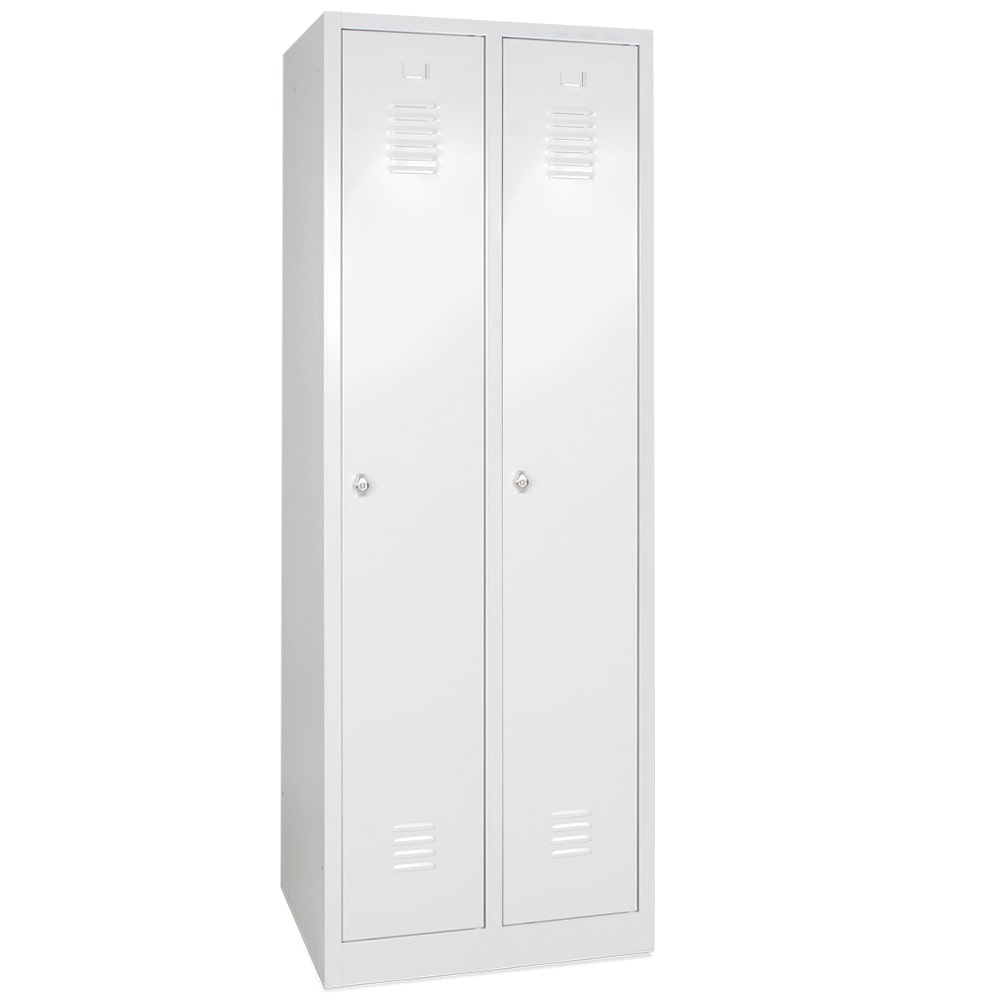 Kleiderspind mit 2 Abteilen Breite 300 mm, BxTxH 600 x 500 x 1800 mm, kunststoffbeschichtet, lichtgrau