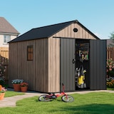 thumbnail of Hoggar – Caseta de Resina Jardín 6,41m2 Oak O60 - Suelo – Ventana – Efecto Madera Premium - Doble Puerta – Protección UV e Impermeable – Respiraderos