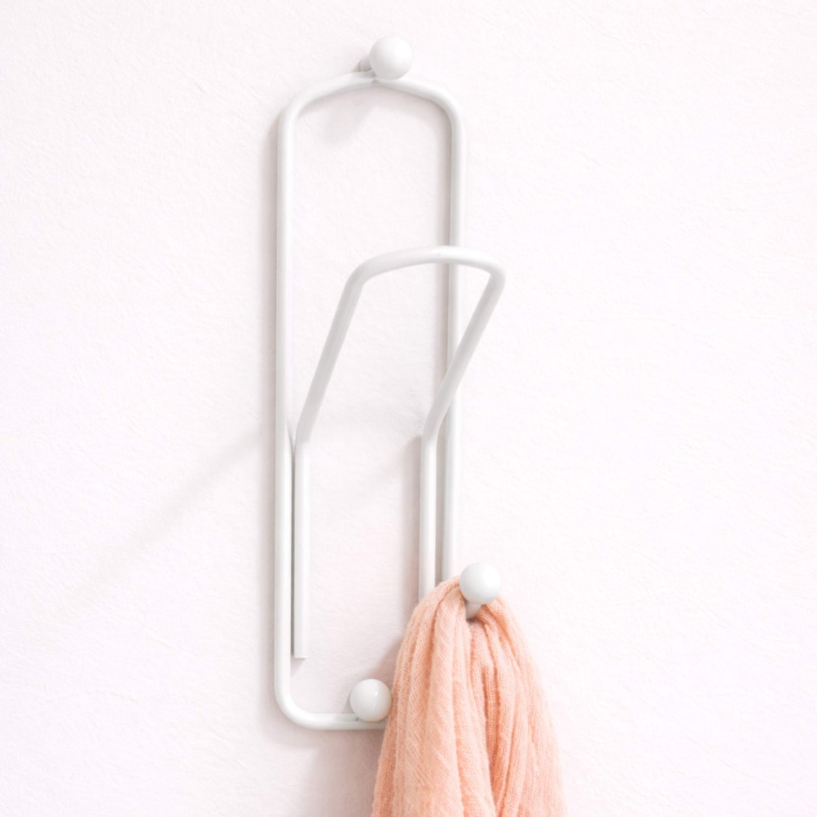 DanDiBo Wandhaken Garderobe Garderobenhaken Weiß Kleiderhaken Büroklammer 32 cm Klammer Jackenaufhänger Haken Metall