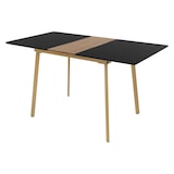 thumbnail of ML-Design Esstisch ausziehbar Schwarz, 110/140x75x76,5 cm, moderner Tisch für 4–6 Personen, Holz Küchentisch mit Stahlbeinen, Wohnzimmertisch