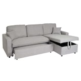 thumbnail of Ecksofa mit Bettkasten HWC-L17, Couch Sofa L-Form, Liegefläche Nosagfederung 228cm ~ grau