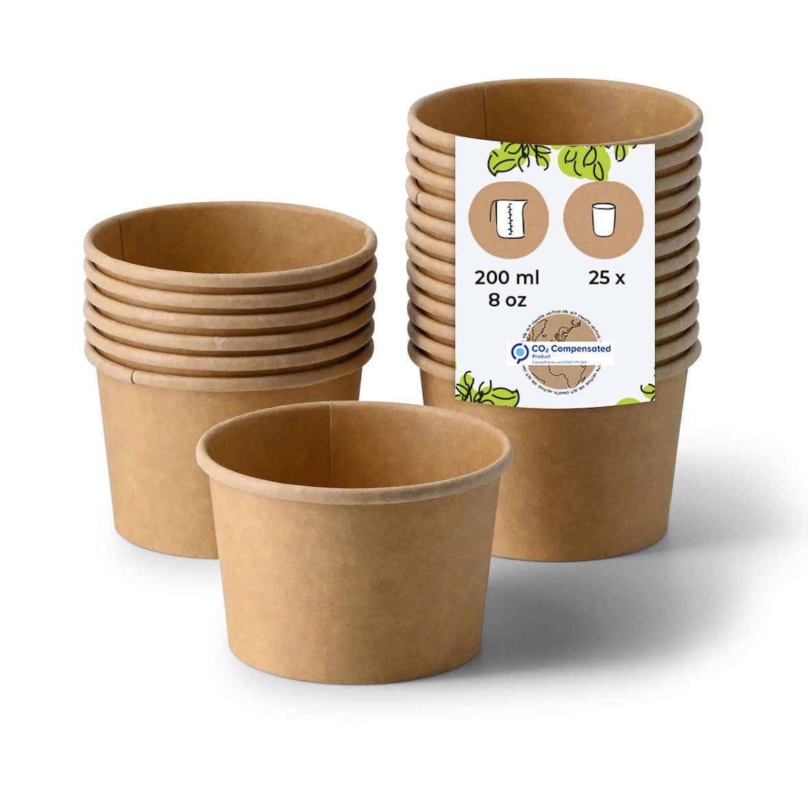 BIOZOYG Suppenbecher to go 25 Stück 200 ml, braun Suppenschüsseln Einweg - Einweggeschirr Alternative zur Plastikschüssel - Becher, Suppe, Soup Bowl