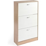 thumbnail of DUPI Mueble Zapatero Madera | 3 Puertas Oscilobatientes | 6 Baldas para 28 Zapatos | Diseño Minimalista | Zapatero Entrada (Taupe/Blanco)
