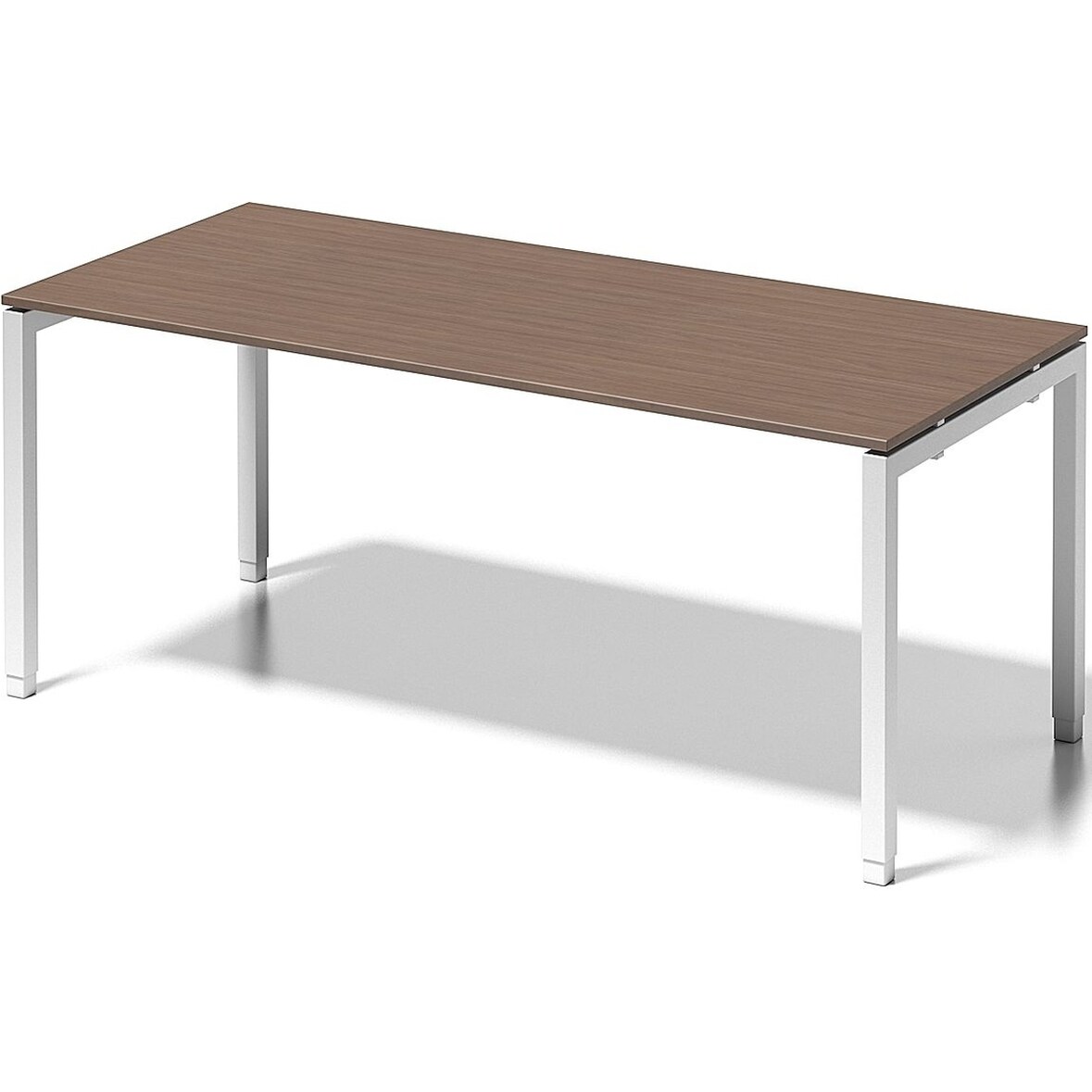 Schreibtisch Cito BxTxH 180x80x65-85cm nußbaum Gestell verkehrsweiß