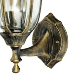 thumbnail of Licht-Erlebnisse Retro Wandlampe MILANO für Außen Aluminium in Gold Antik Glas Schirm E27 IP44 Landhaus Lampe Hof Garten, CX220331
