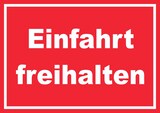 thumbnail of Einfahrt freihalten Schild weiß-rot A6 Rückseite selbstklebend