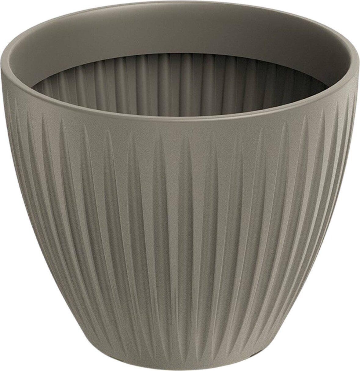 WellHome - Blumentopf aus rotationsgeformtem Kunststoff 27L Ø40x33cm in farbe Mokka - Latia Round