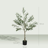 thumbnail of HOMCOM 2 plantas artificiales decorativas olivos artificiales 120 cm con hojas de seda y 20 aceitunas decoración interior para hogar oficina salón