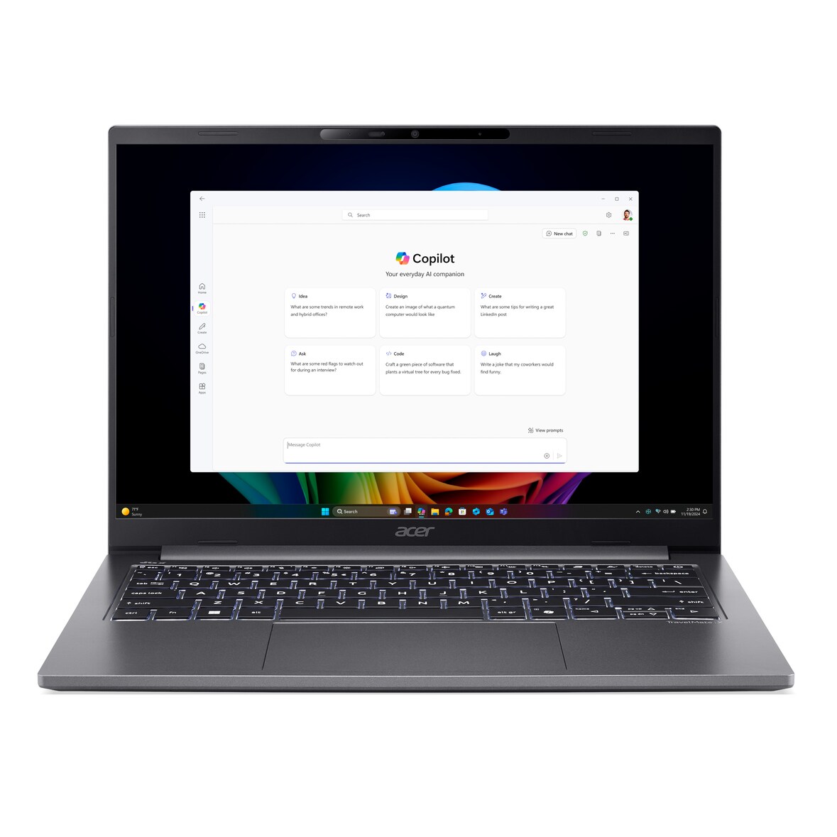 Acer TravelMate X4 (Steel Gray, 14" WUXGA, Intel® Core™ Ultra 7 258V, 32 GB RAM, 4 TB SSD) mit Windows 11 Pro