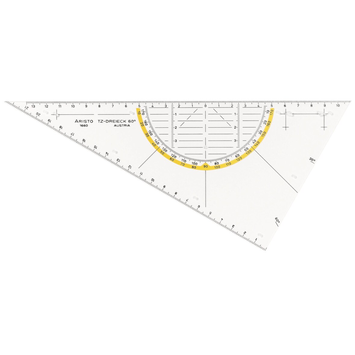 Aristo TZ-Dreieck 26 cm ungleichschenklig 60 Grad Winkel, ohne Facette