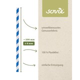 thumbnail of Trinkhalm in gestreift Rosa Gelb Blau Grün aus Papier, Ø 8 mm / 20 cm, 150 Stück in Folienbeutel