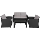 thumbnail of tectake Conjunto de rattan JESOLO  preto/cinzento - 405015