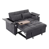 thumbnail of Merax Schlafsofa 3-in-1, 2-Sitzer mit verstellbarer Rückenlehne, USB, verstecktem Tisch & Getränkehalter, Grau