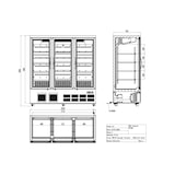 thumbnail of Expositor frigorífico para bebidas, preto, 3 portas de vidro, refrigeração ventilada, LED multicolor, 190 x 183 x 76 cm, 1156L, Polar Série G GP486