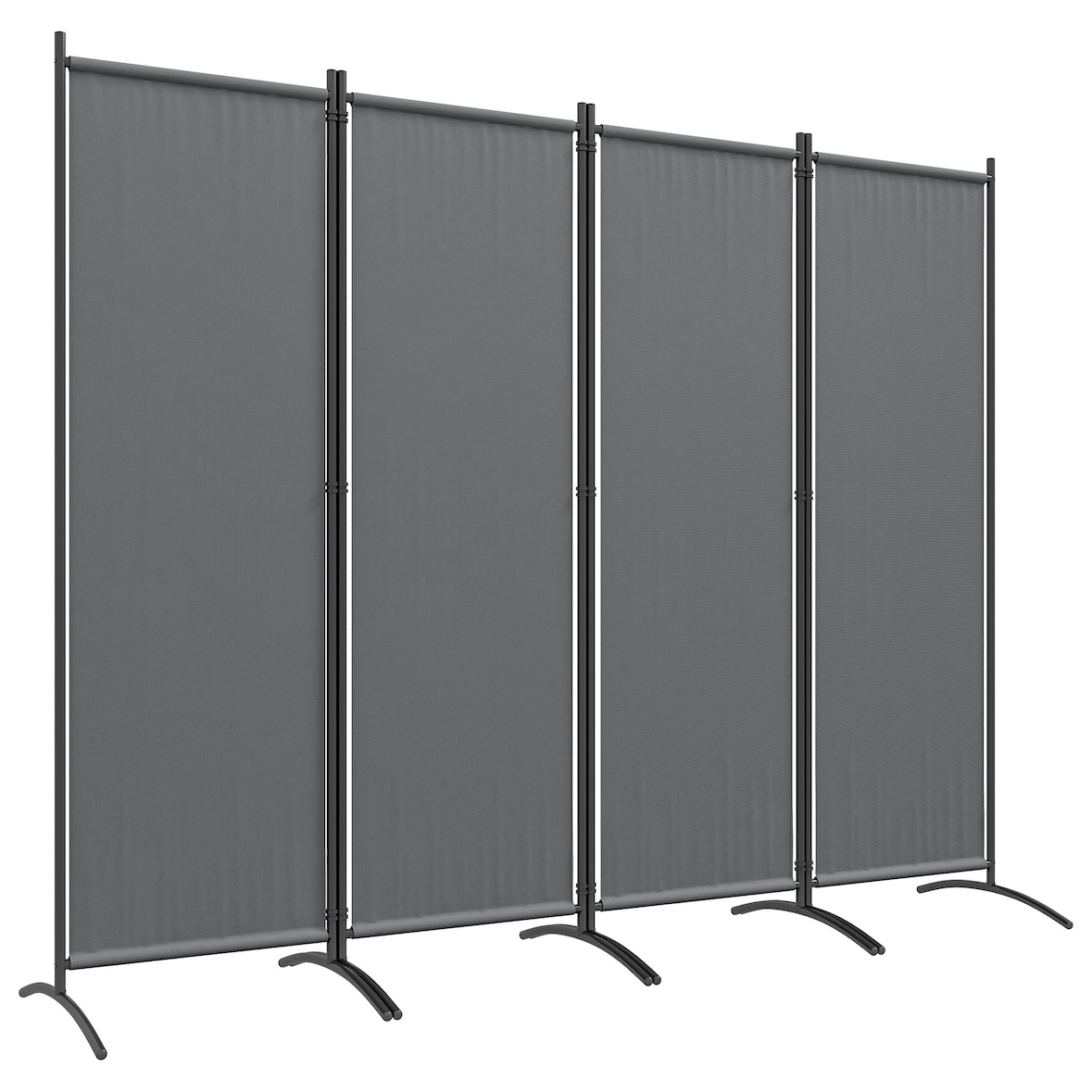 Outsunny biombo separador de ambientes de 4 paneles divisor plegable 221x172 cm biombo interior para oficina dormitorio gris oscuro