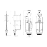 thumbnail of Belvit WC Spülventil 1/2" Anschluss unten Verchromt ECO-Spülfunktion