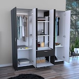 thumbnail of TUHOME Guarda-roupa Mitu 6 Portas - Preto / Branco