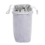 thumbnail of Cesto para roupa suja HWC-C34, Cesto para roupa suja Cesto para roupa suja com cordão, 2 compartimentos Pega 54x52x32cm 89l ~ cinzento