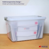 thumbnail of PROREGAL Aufbewahrungsbox mit Deckel 45L 6er Set Groß Rollen transparent stapelbar Kunststoffbox Verschlussclips Stapelbox Aufbewahrungsbehälter