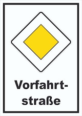 thumbnail of Vorfahrtstraße Schild A5 Rückseite selbstklebend