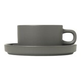 thumbnail of Blomus Pilar Set 2 Teetassen mit Untertasse Pewter 200 ml