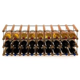 thumbnail of PROREGAL Modulares Weinregal VINOTECA MOD METAL | HxBxT 32,5x92,5x24,5cm | 9x3 Flaschen | Massives Kiefernholz | Braun geölt | Flaschenregal