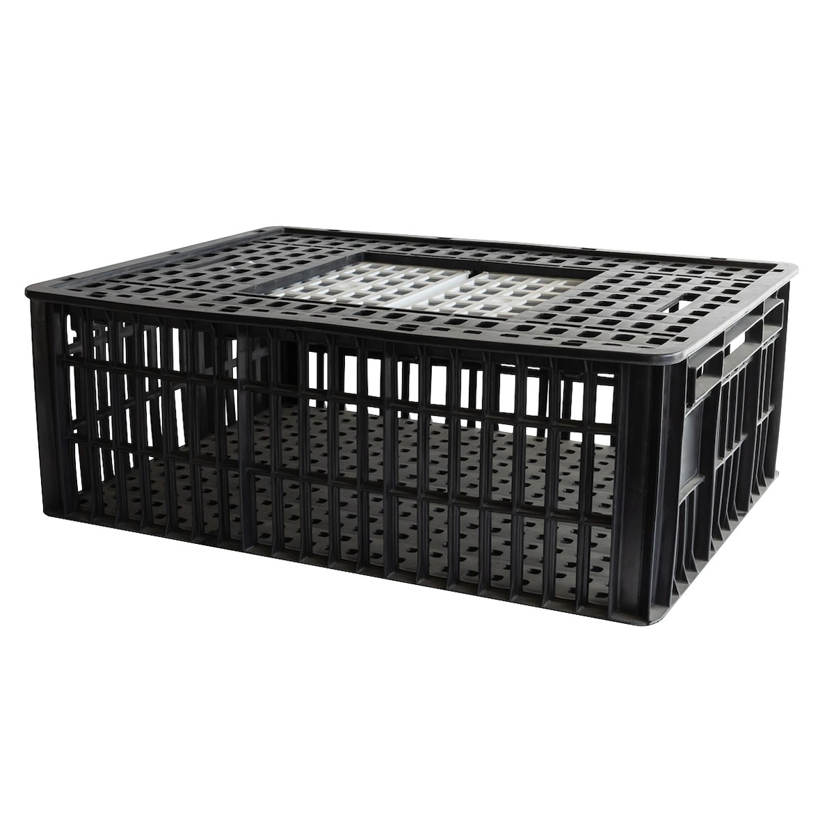 GILAC Cage à poules 2 portes coulissantes 800 x 600 - 105 L - Noir G180801