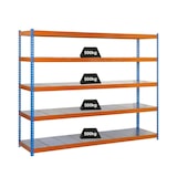 thumbnail of PROREGAL Schwerlastregal METAL BEAST FIVE | HxBxT 200x210x45cm | Fachlast 500kg | Blau-Orange| Standregal Metallregal Lagerregal