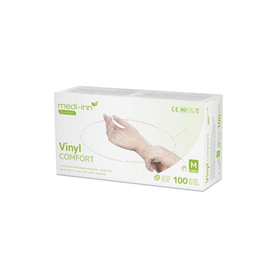 Medi-Inn Vinylhandschuhe Comfort - puderfrei -  Gr. L - 1000 Einmalhandschuhe