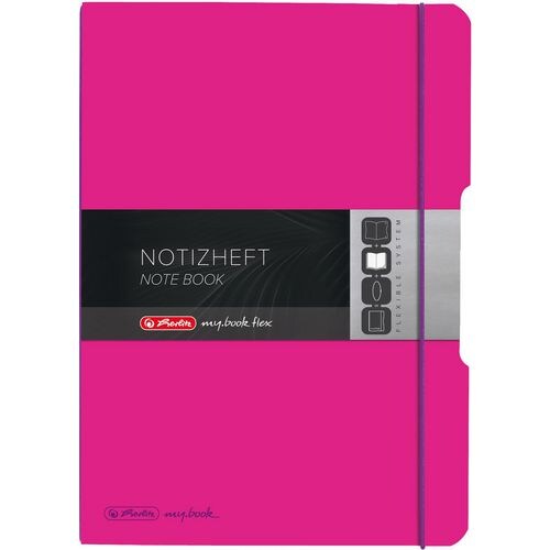 herlitz my.book flex Notizbuch DIN A4 Kariert PP (Polypropylen) Pink Perforiert