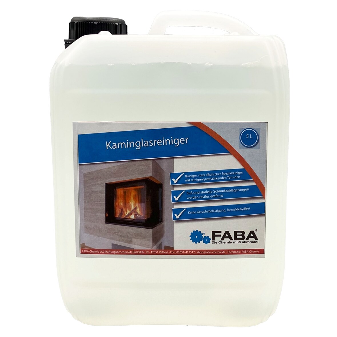 Kaminglasreiniger Kaminscheibenreiniger Ofenglas Konzentrat hochwirksam 5 L
