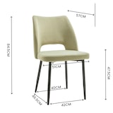 thumbnail of METRO PROFESSIONAL Chaise de restaurant rembourrée SYLVIE II lot de 2, acier/polyester, vert clair/noir