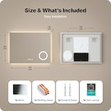 thumbnail of Mirlux Badkamerspiegel met LED Verlichting & Verwarming – Rechthoekige Wandspiegel – Anti Condens Douchespiegel - 80x60CM