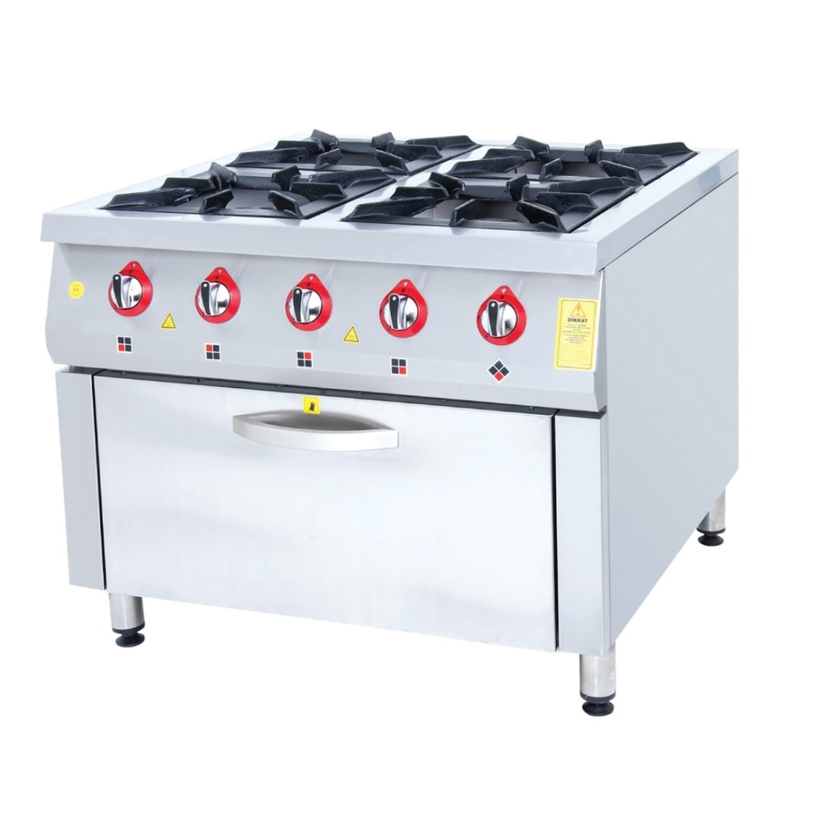 Mafricool - Cucina professionale a gas con 4 fuochi e forno, alta qualità per ristoranti