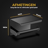 thumbnail of HGMD WC Rolhouder met Plankje - Zwart - Zelfklevend / Boren / Zonder Boren - Toiletrolhouder zwart - Toiletrolhouder zonder boren