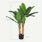 thumbnail of HOMCOM bananera artificial Ø17x120 cm planta artificial con maceta y 15 hojas planta artificial decorativa para interior verde