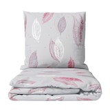 thumbnail of Bettwäsche 200x200 cm Fleece Grau Lila Feder Winter warm