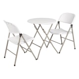 thumbnail of Bolero klapstoelen van kunststof en staal in wit, 2 stuks