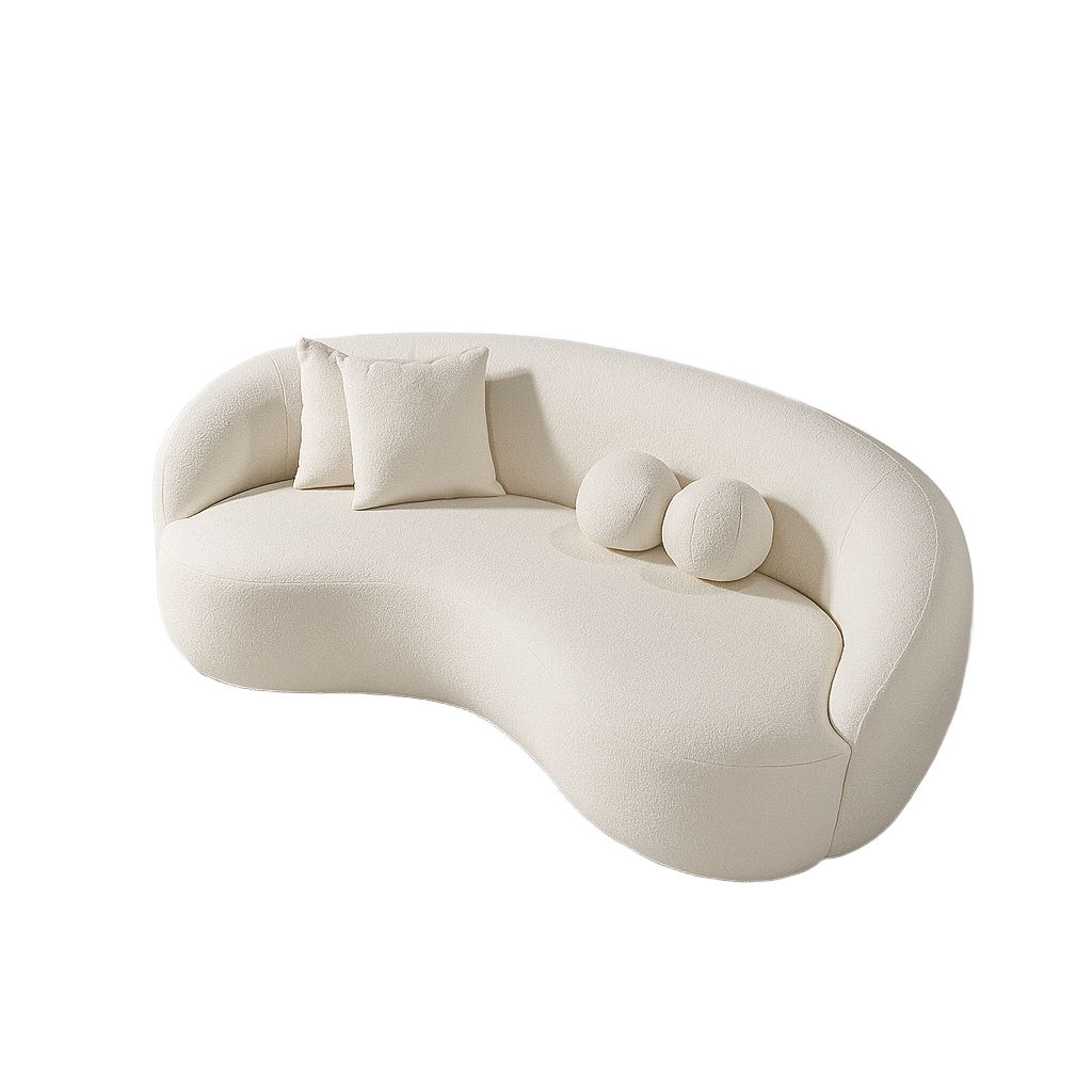 Canapé ZARA Demi-Lune Écru Mousse 200cm