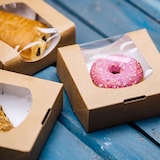 thumbnail of BIOZOYG 250 Stück braune Karton-Schachteln 600ml Geschenkboxen Pralinenschachteln, Kuchenverpackungen, mit Bio-Fenster für Patisserie und Pralinen