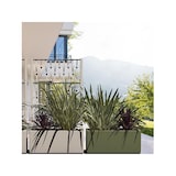 thumbnail of Stefanplast Ethica, fioriera rettangolare 80 cm con spalliera, verde oliva