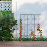 thumbnail of Relaxdays Rankgitter Metall, 3er Set, zum Stecken, Rankhilfe für Kletterpflanzen, 122 x 30,5 cm, Spalier Garten, schwarz
