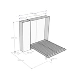 thumbnail of Itamoby Letto matrimoniale a scomparsa 160 verticale Kentaro con colonna Bianco Frassino