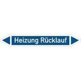 thumbnail of Rohrleitungskennzeichnung, Heizung Rücklauf, Einzeletikett, Folie - DIN 2404 - 100x15 mm Folie selbstklebend