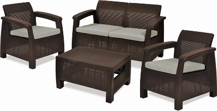 Conjunto jardin Corfu Lounge Marrón