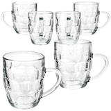 thumbnail of 6x Dijon Bierkrug 200 ml Relief Henkel Bierhumpen 0,2 L Glas Bierseidel