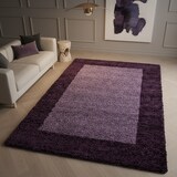 thumbnail of Teppich Hochflor Langflor Bordüre Kuschelig Waschbar Strapazierfähig Wohnzimmer Schlafzimmer Violett 60x110 cm – RHEIN von Kadima Design