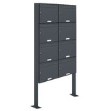 thumbnail of AL Briefkastensysteme 8 Fächer Premium Stand Briefkasten Anlage in RAL 7016 Anthrazit Grau  Post A4, robust, wetterfest, Artikelnummer: 331P8S2P7016
